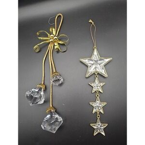Vintage Acrylic Plastic ‎ Stars And Drop Ornaments